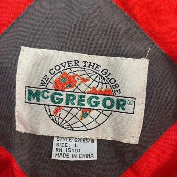 McGregor Vintage 90s Winter Jacket Heavy Duty Gray Zip Up Knit Collar Size Large - Picture 3 of 8